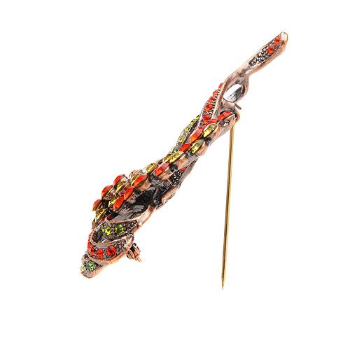 RAINBOW SWAROVSKI CRYSTAL BOW BROOCH-73MM